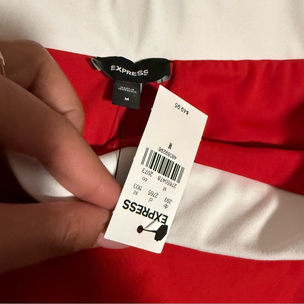 NWT Express Skirt Skort Two Piece Set Red White- Size Small Medium - Picture 6 of 9